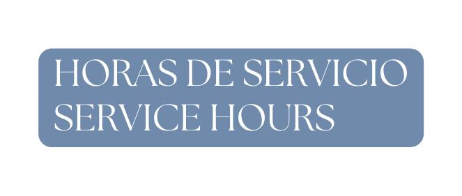HORAS DE SERVICIO SERVICE HOURS